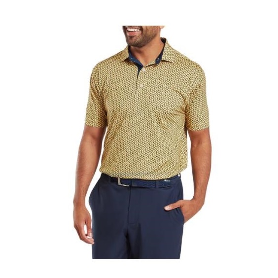 FootJoy Citrus Print Lisle pánské polo, taxi/navy