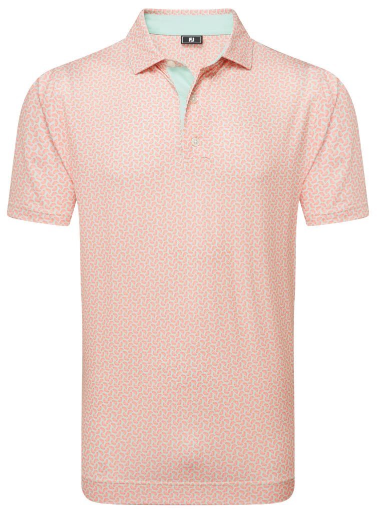 FootJoy Citrus Print Lisle pánské polo, oranžovo/světle zelené