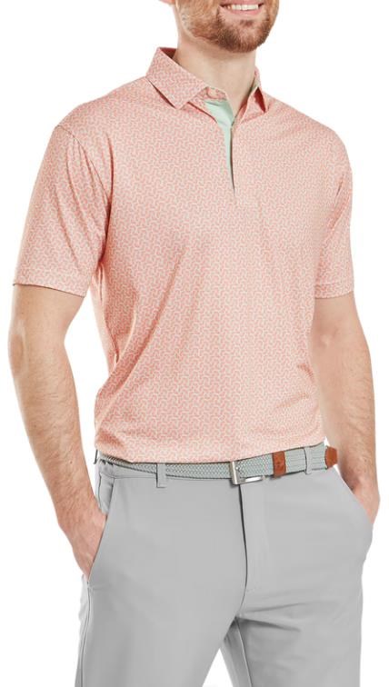 FootJoy Citrus Print Lisle pánské polo, oranžovo/světle zelené