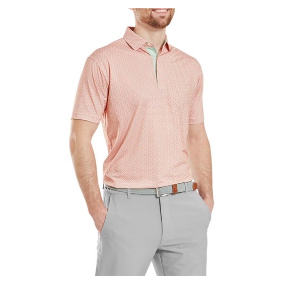 FootJoy Citrus Print Lisle pánské polo, oranžovo/světle zelené