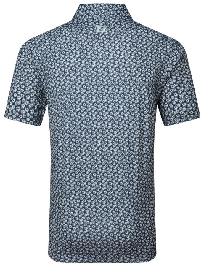 FootJoy Floral Sketch Print Lisle pánské polo, bílo/tmavě modré