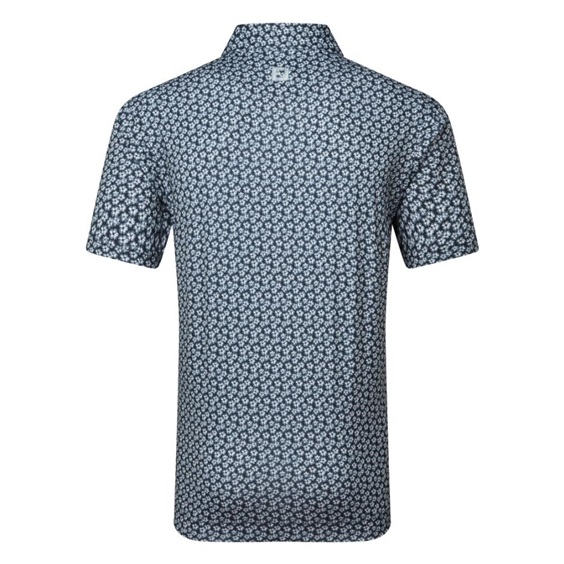 FootJoy Floral Sketch Print Lisle pánské polo, bílo/tmavě modré