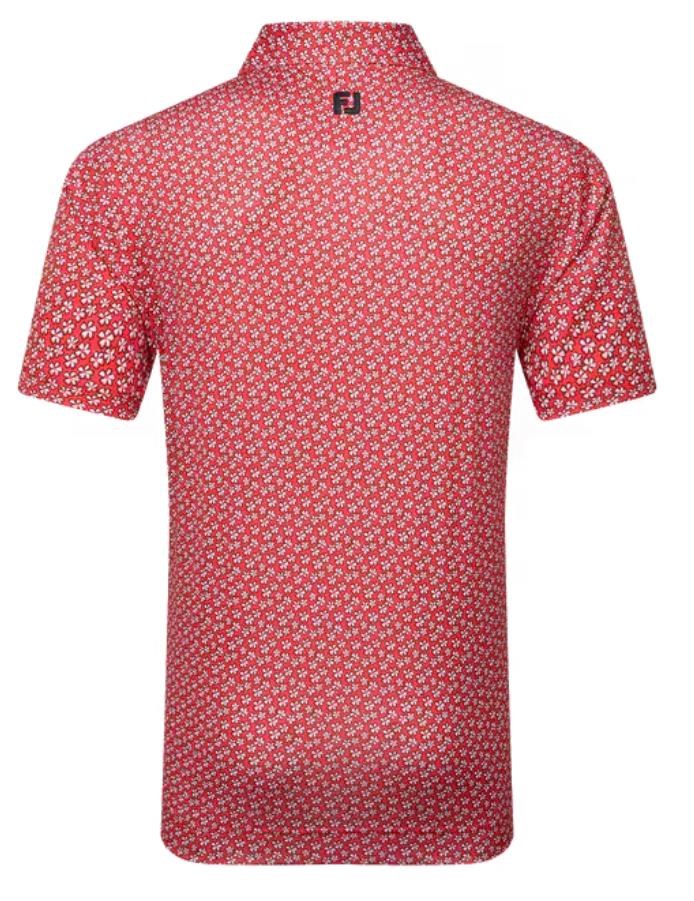 FootJoy Floral Sketch Print pánské polo, white/hibiscus
