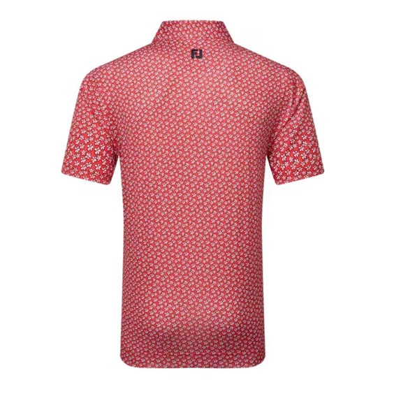FootJoy Floral Sketch Print pánské polo, white/hibiscus