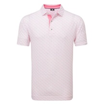 FootJoy Figure Print Lisle pánské polo, bílo/růžové