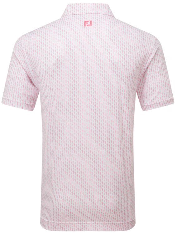 FootJoy Figure Print Lisle pánské polo, bílo/růžové