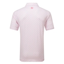 FootJoy Figure Print Lisle pánské polo, bílo/růžové