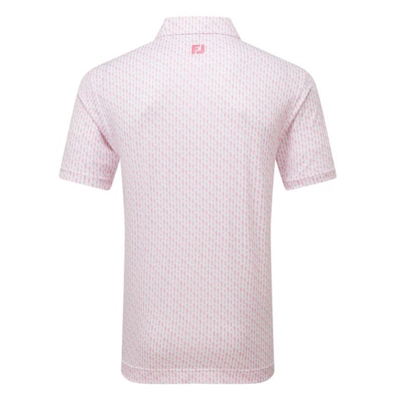 FootJoy Figure Print Lisle pánské polo, bílo/růžové