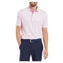 FootJoy Figure Print Lisle pánské polo, bílo/růžové