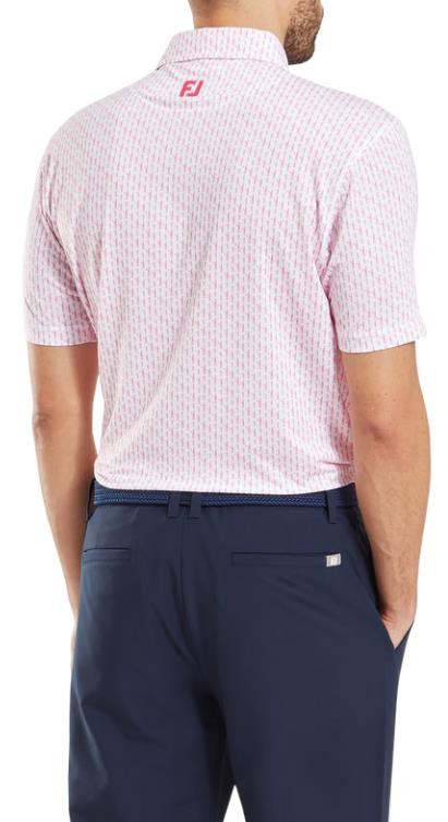 FootJoy Figure Print Lisle pánské polo, bílo/růžové
