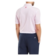 FootJoy Figure Print Lisle pánské polo, bílo/růžové