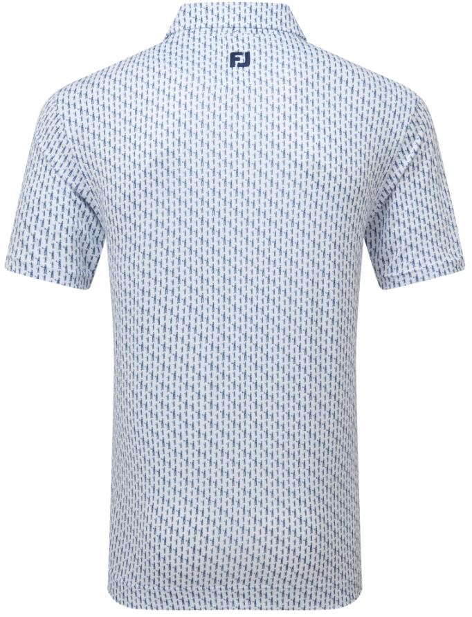 FootJoy Figure Print Lisle pánské polo, bílo/tmavě modré