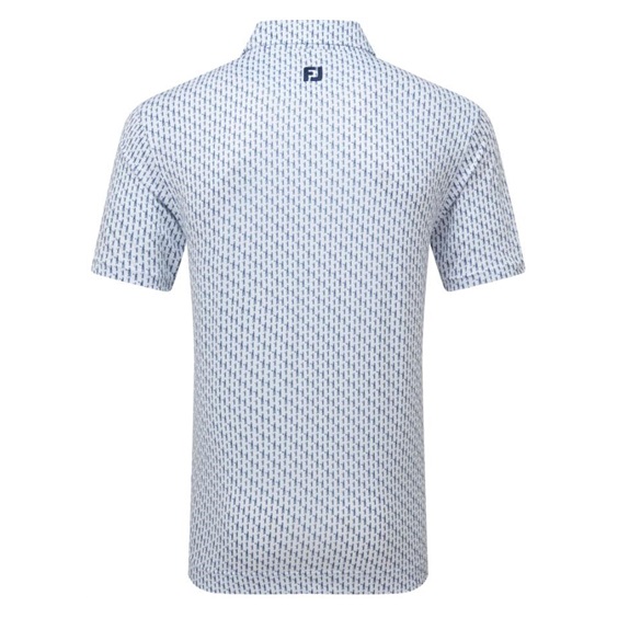 FootJoy Figure Print Lisle pánské polo, bílo/tmavě modré
