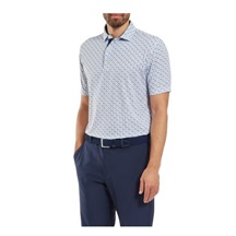 FootJoy Figure Print Lisle pánské polo, bílo/tmavě modré