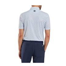 FootJoy Figure Print Lisle pánské polo, bílo/tmavě modré