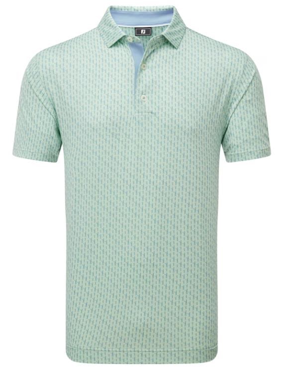 FootJoy Figure Print Lisle pánské polo, zeleno/modré