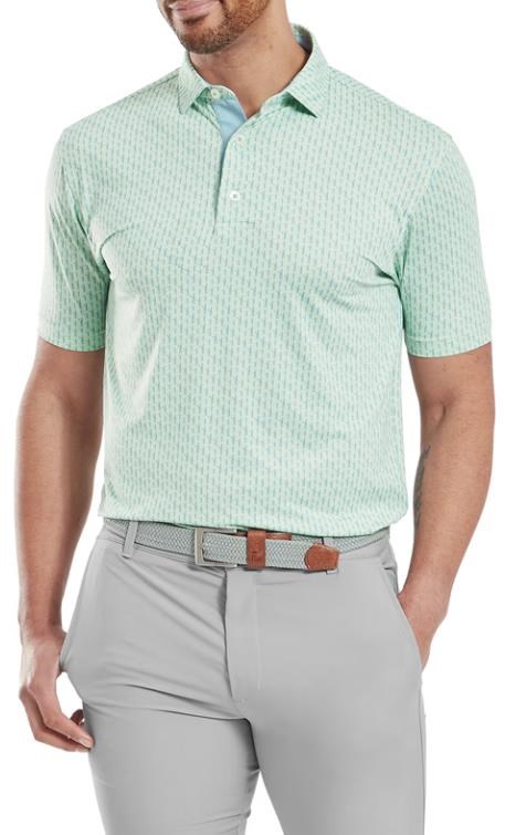 FootJoy Figure Print Lisle pánské polo, zeleno/modré