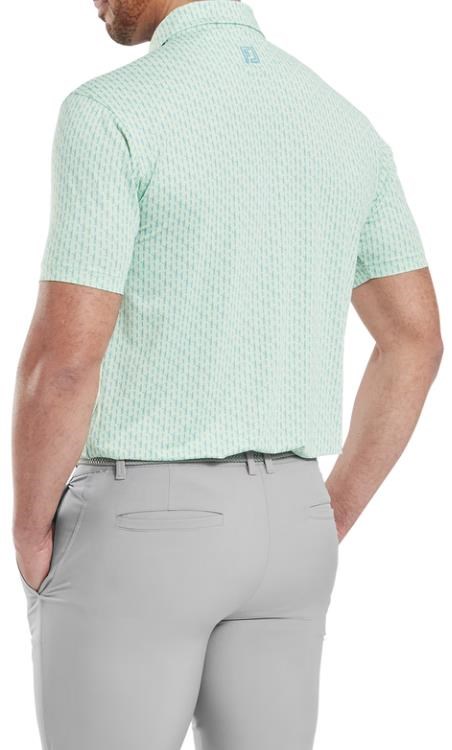 FootJoy Figure Print Lisle pánské polo, zeleno/modré
