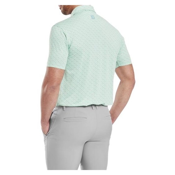 FootJoy Figure Print Lisle pánské polo, zeleno/modré