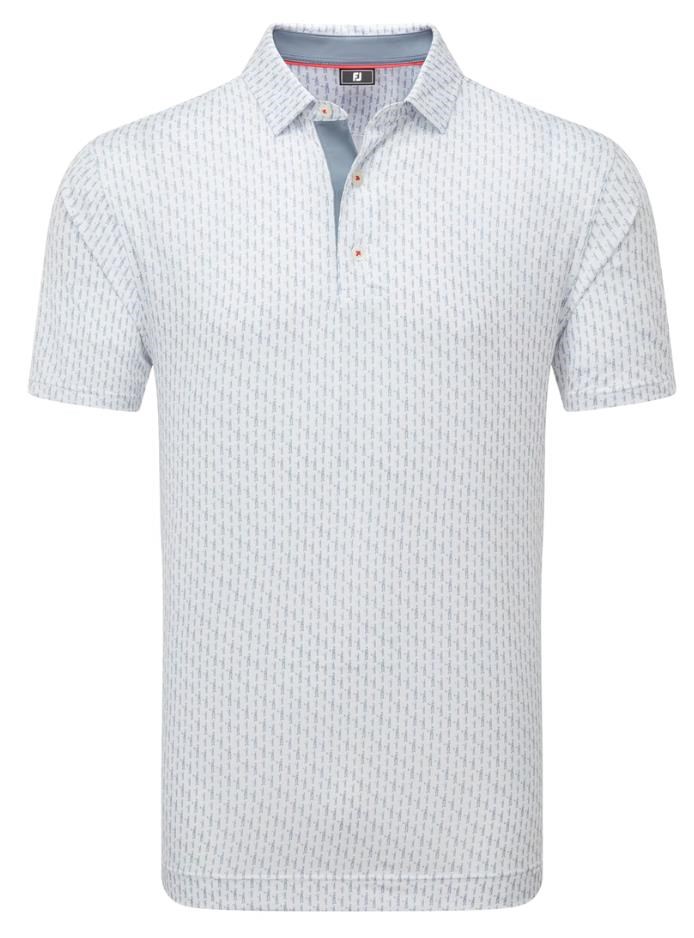 FootJoy Figure Print Lisle pánské polo, white/flint