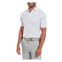 FootJoy Figure Print Lisle pánské polo, white/flint