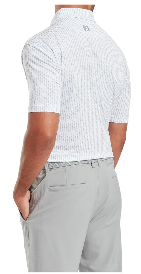 FootJoy Figure Print Lisle pánské polo, white/flint