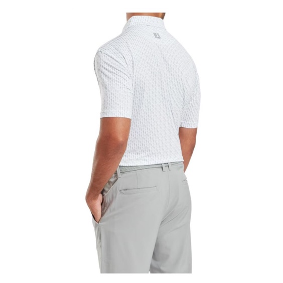 FootJoy Figure Print Lisle pánské polo, white/flint