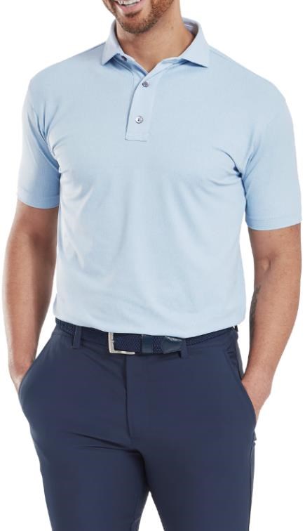 FootJoy Etched Texture Print Lisle pánské polo, modré