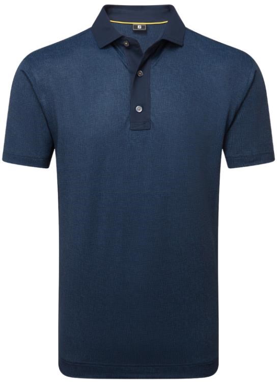 FootJoy Etched Texture Print Lisle pánské polo, tmavě modré