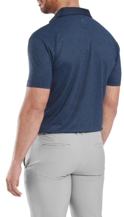 FootJoy Etched Texture Print Lisle pánské polo, tmavě modré
