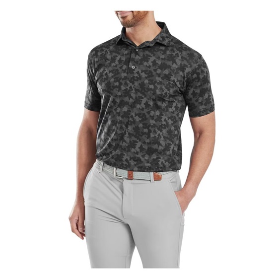 FootJoy Pop Camo Lisle pánské polo, černé