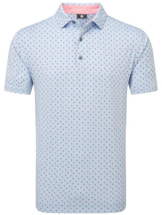 FootJoy Flower Bud Foulard Lisle pánské polo, světle modré