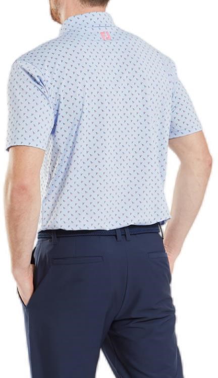 FootJoy Flower Bud Foulard Lisle pánské polo, světle modré