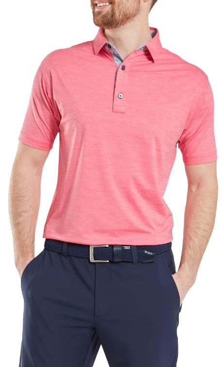 FootJoy Heather Lisle with Trim pánské polo, růžové