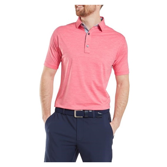 FootJoy Heather Lisle with Trim pánské polo, růžové