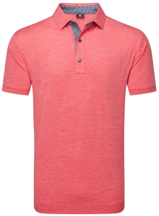 FootJoy Heather Lisle with Trim pánské polo, hibiscus