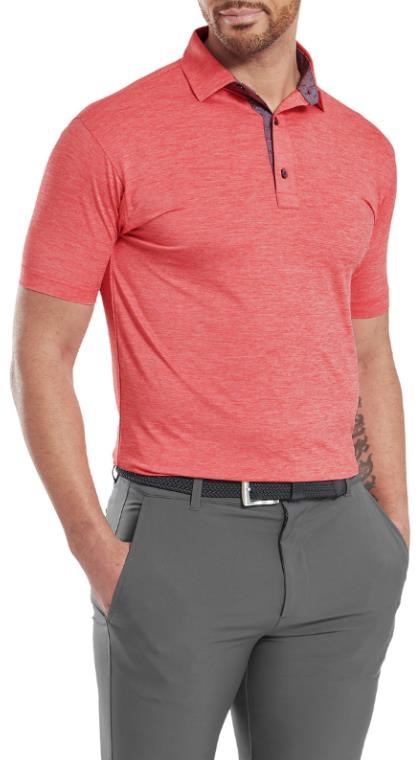 FootJoy Heather Lisle with Trim pánské polo, hibiscus