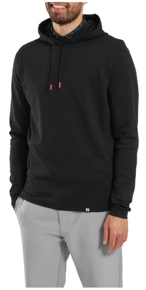 FootJoy Ottoman Jacquard Hoodie pánská mikina, černá