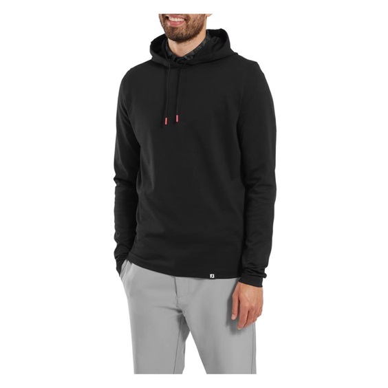 FootJoy Ottoman Jacquard Hoodie pánská mikina, černá