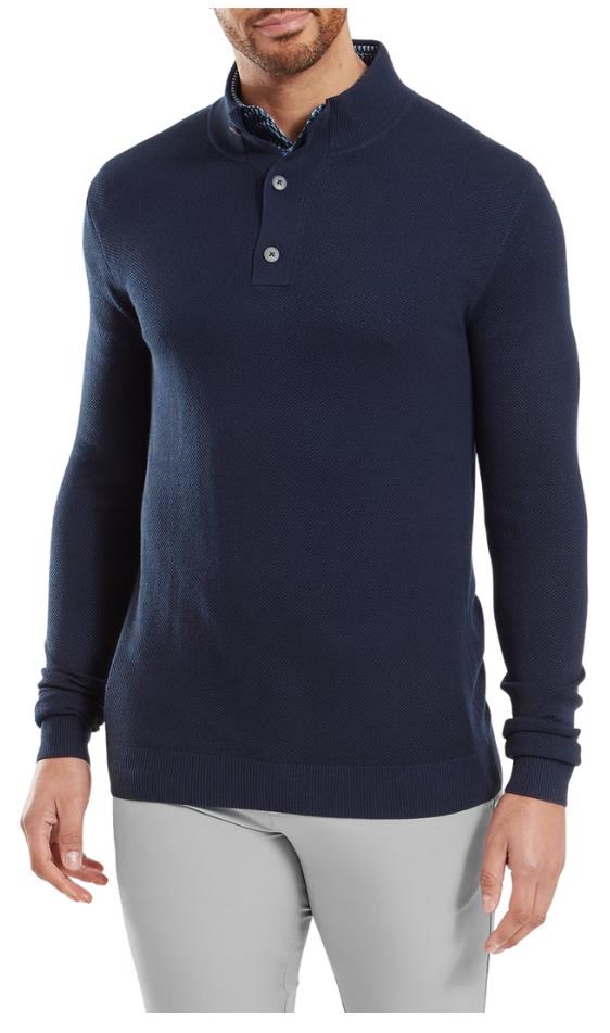 FootJoy Drirelease Button Placket pánský svetr, dark denim