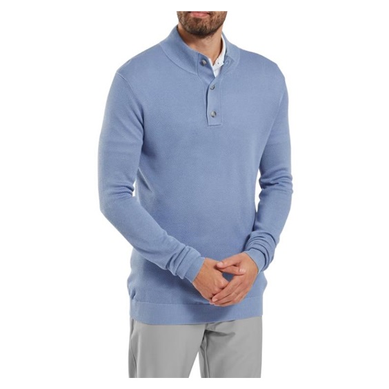 FootJoy Drirelease Button Placket pánský svetr, modrý