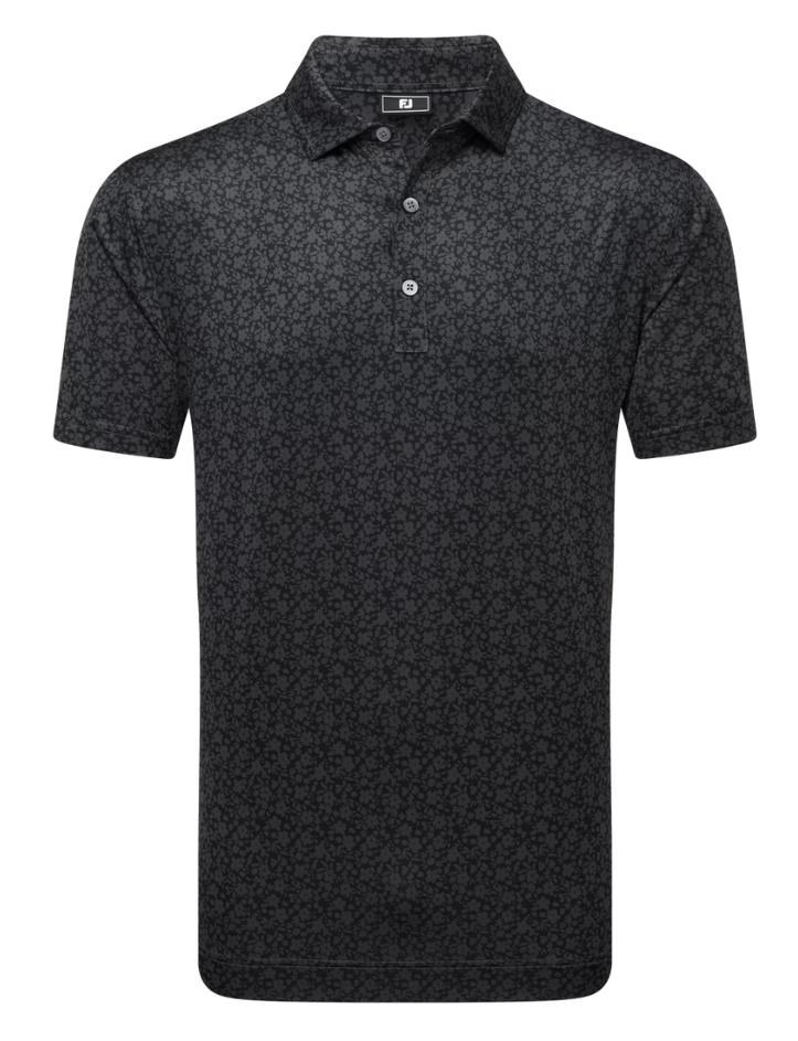 FootJoy Painted Floral Lisle pánské polo, černé
