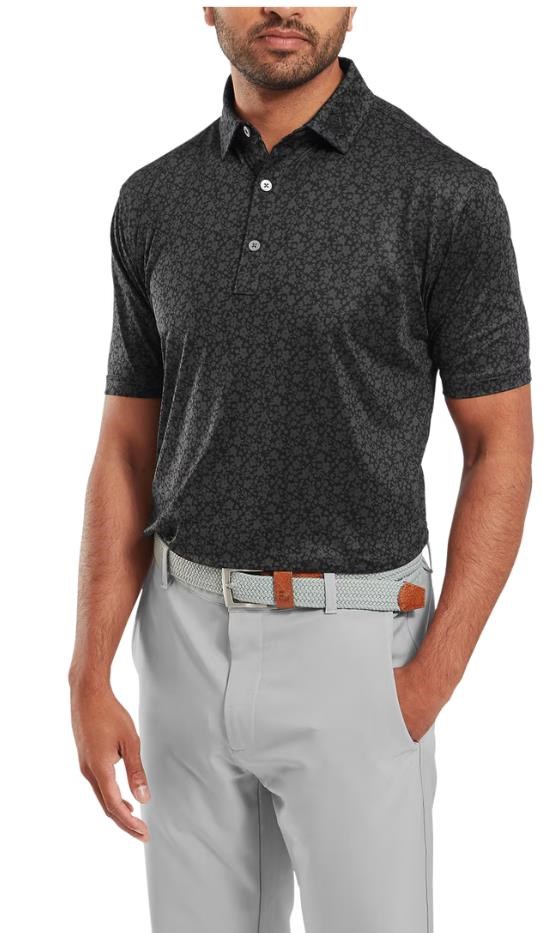 FootJoy Painted Floral Lisle pánské polo, černé