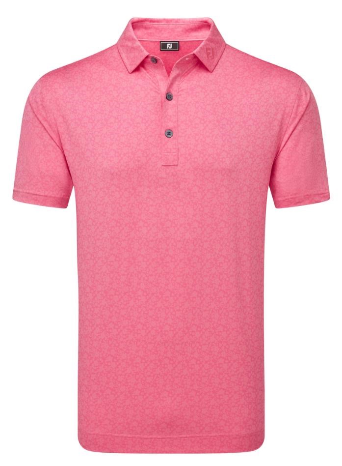 FootJoy Painted Floral Lisle pánské polo, pink lemonade