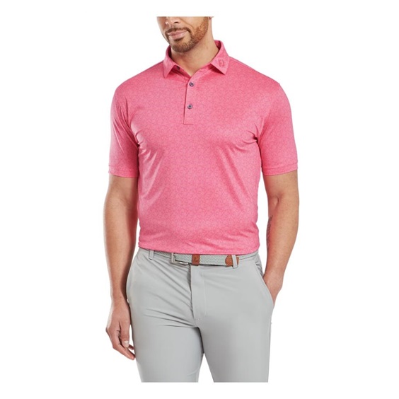 FootJoy Painted Floral Lisle pánské polo, pink lemonade