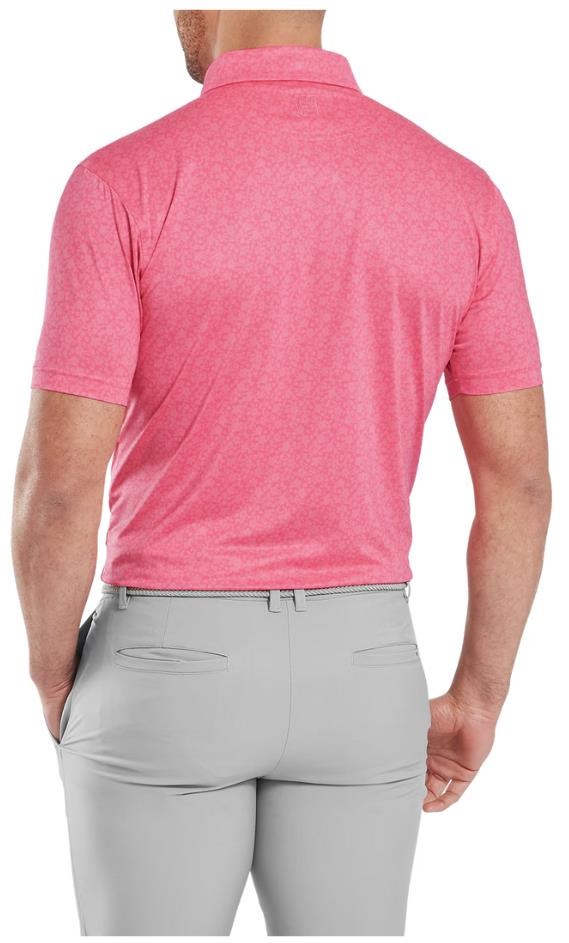 FootJoy Painted Floral Lisle pánské polo, pink lemonade