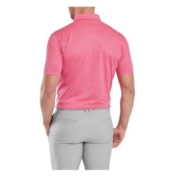 FootJoy Painted Floral Lisle pánské polo, pink lemonade