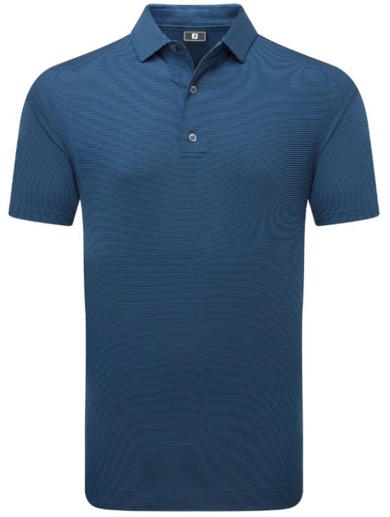 FootJoy Micro Feeder Stripe Lisle pánské polo, tmavě modré