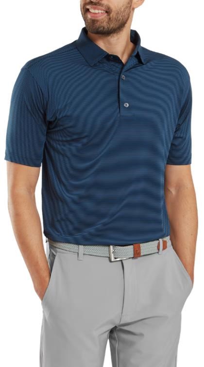 FootJoy Micro Feeder Stripe Lisle pánské polo, tmavě modré