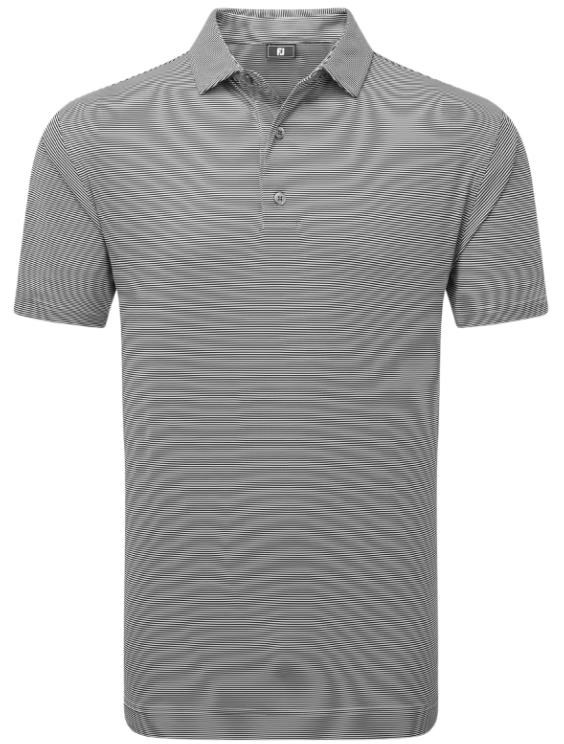 FootJoy Micro Feeder Stripe Lisle pánské polo, černo/bílé